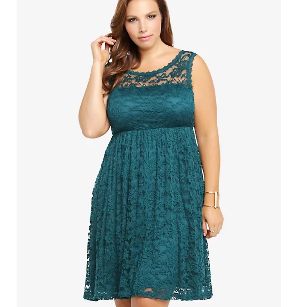 Teal lace dress